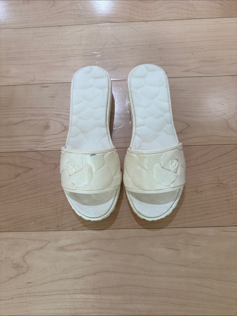 Valentino Cream Floral Slide Mules